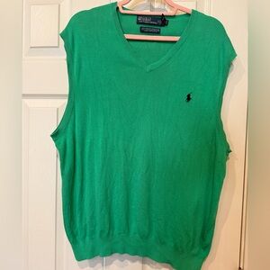 POLO BY RALPH LAUREN Men’s V-Neck Green Sweater Vest Size X-Large